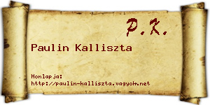 Paulin Kalliszta névjegykártya
